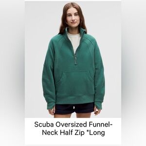 Lululemon Scuba Half Zip Funnel Neck Long Storm Teal